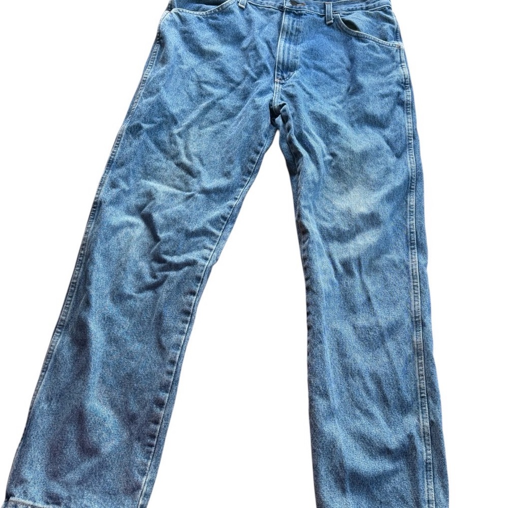 Vintage Rustler Men's Blue Jeans 38 x 32 Made in Mexico 100% Cotton Denim